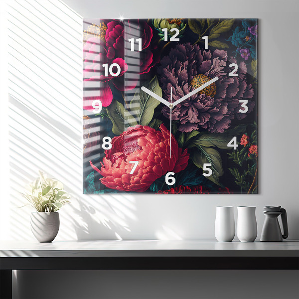 Reloj cuadrado Ramo de flores vintage