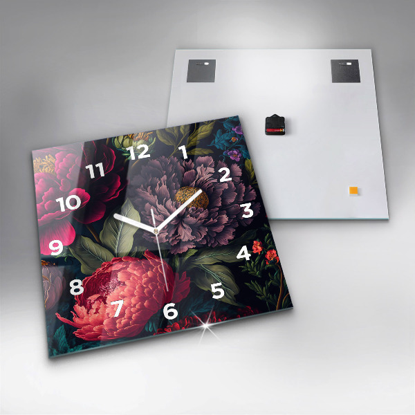 Reloj cuadrado Ramo de flores vintage