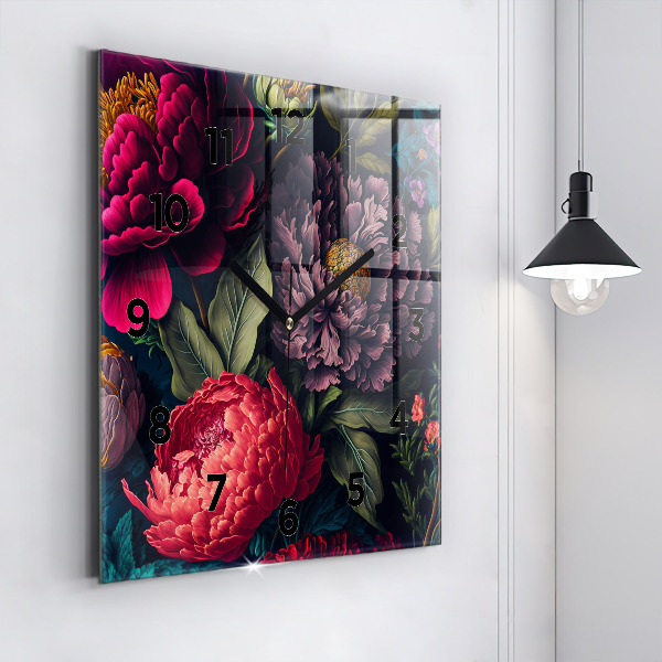 Reloj cuadrado Ramo de flores vintage