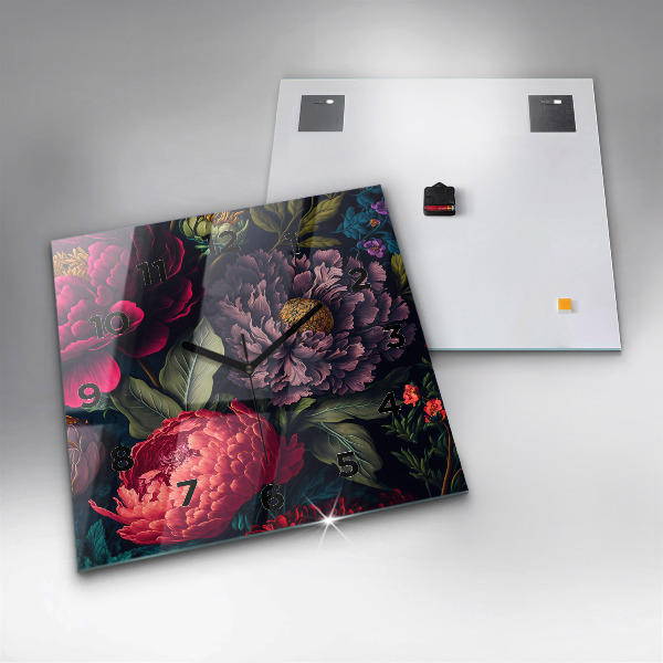 Reloj cuadrado Ramo de flores vintage