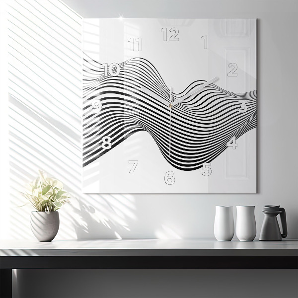 Reloj cuadrado Arte en blanco y negro