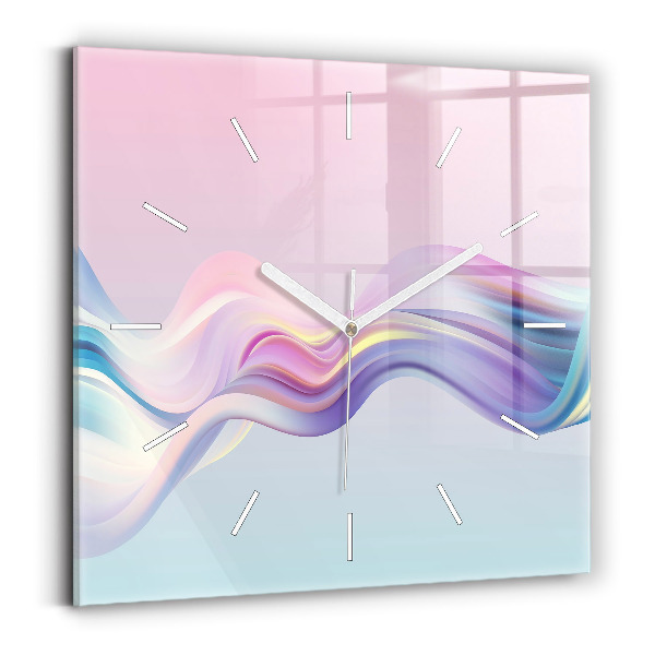 Reloj de pared cuadrado Abstracto pastel de olas
