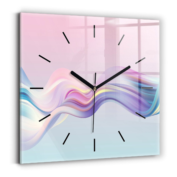 Reloj de pared cuadrado Abstracto pastel de olas