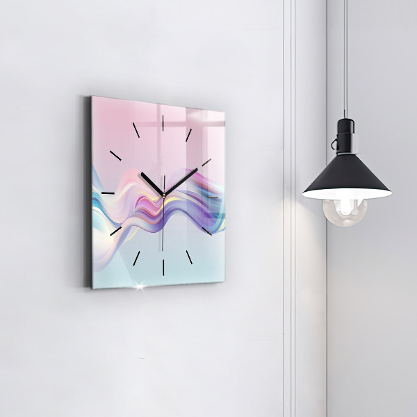 Reloj de pared cuadrado Abstracto pastel de olas