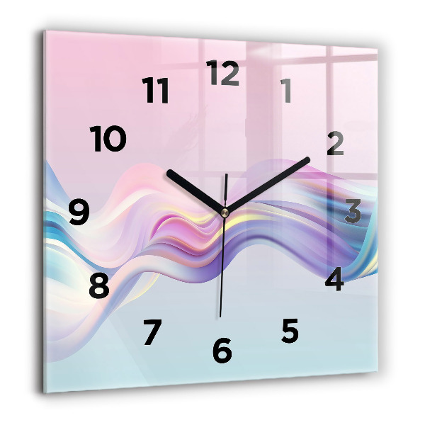 Reloj de pared cuadrado Abstracto pastel de olas