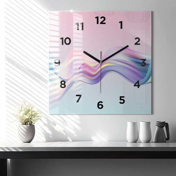 Reloj de pared cuadrado Abstracto pastel de olas