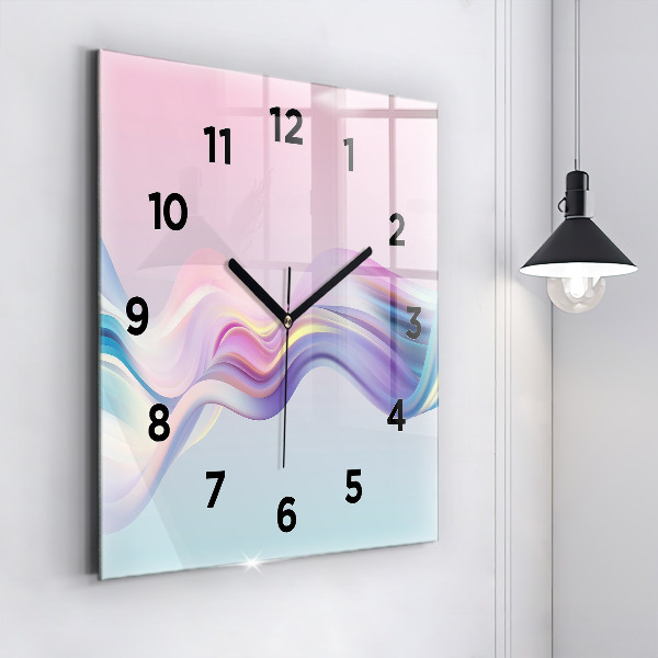 Reloj de pared cuadrado Abstracto pastel de olas