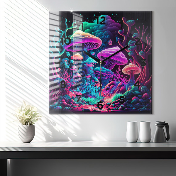 Reloj cuadrado Setas de neón