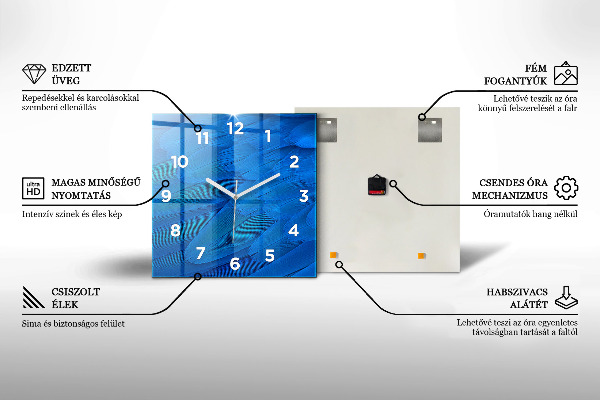 Reloj de pared cuadrado Bosque y setas mágicas