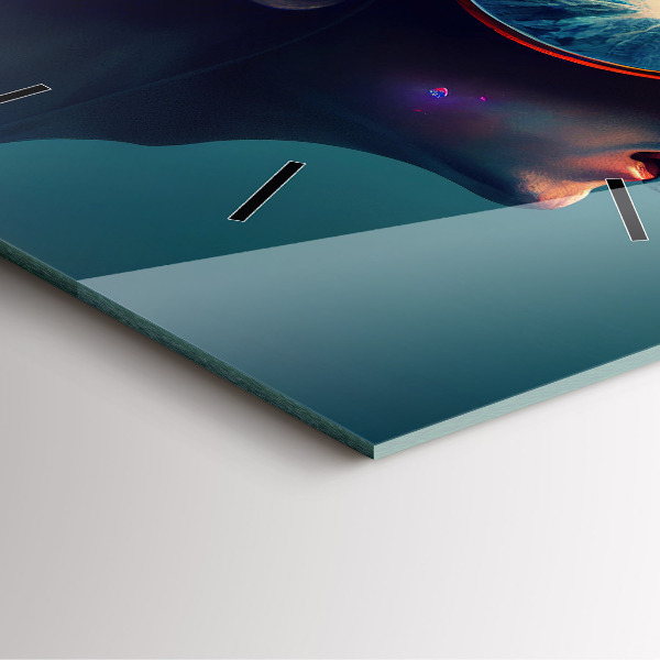 Reloj cuadrado Mundo virtual futurista