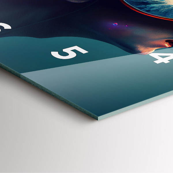 Reloj cuadrado Mundo virtual futurista