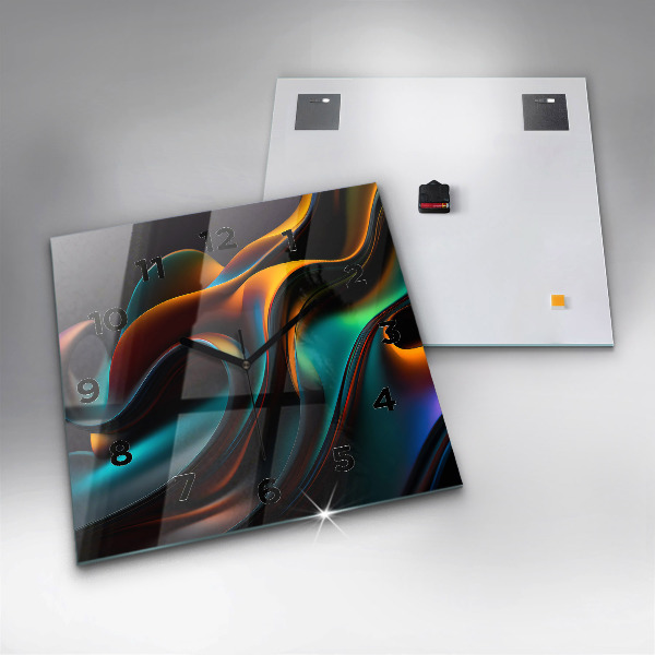 Reloj de pared cuadrado Ola futurista