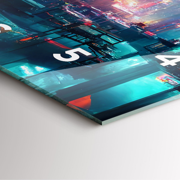 Reloj cuadrado Ciudad en estilo cyberpunk