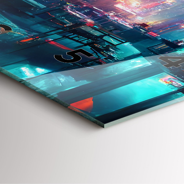 Reloj cuadrado Ciudad en estilo cyberpunk