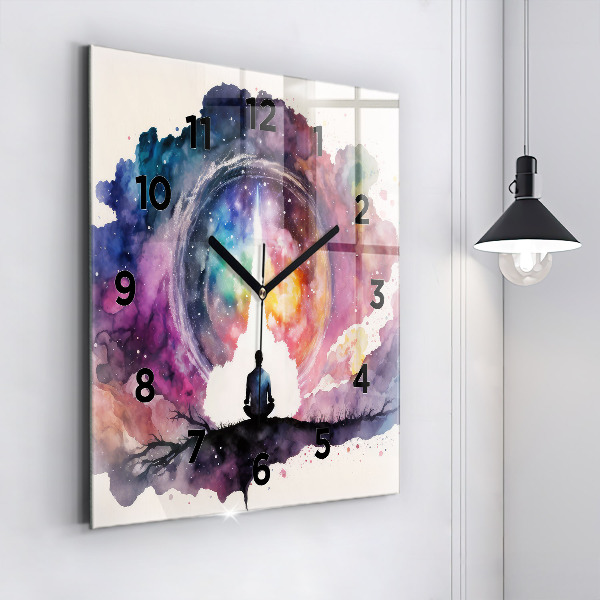 Reloj de pared cuadrado Meditación de estilo de vida