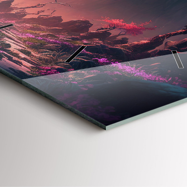 Reloj cuadrado Bosque mágico y cordillera