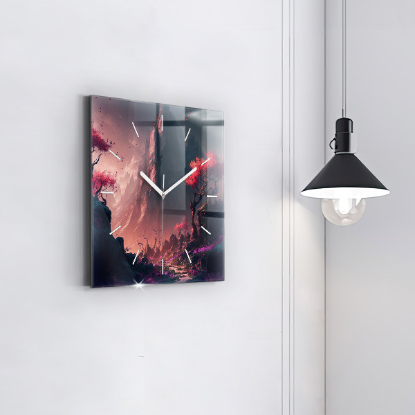 Reloj cuadrado Bosque mágico y cordillera