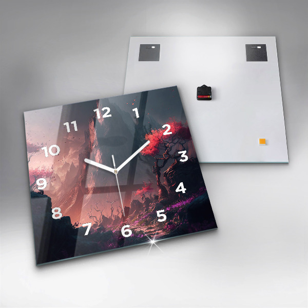 Reloj cuadrado Bosque mágico y cordillera