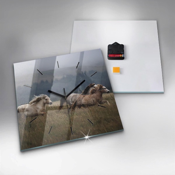 Reloj cuadrado Caballos al galope