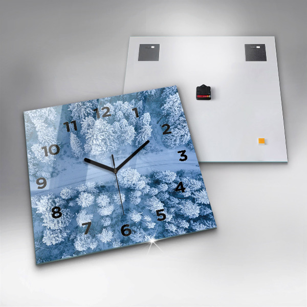 Reloj cuadrado Bosque a vista de pájaro Drone