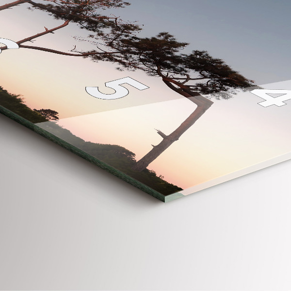 Reloj de pared cuadrado Media luna y árboles