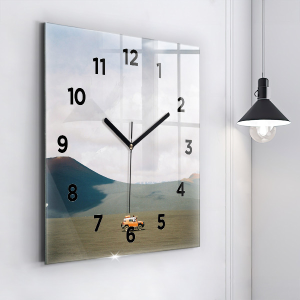 Reloj de pared cuadrado Vehículo en el desierto de Kamchatka