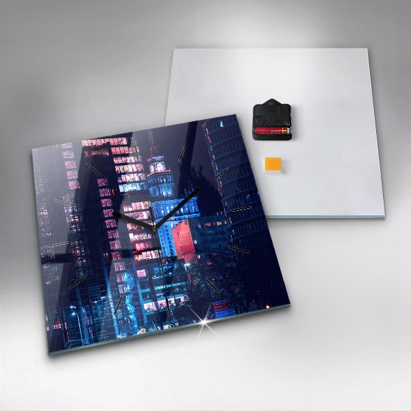Reloj de pared cuadrado Varsovia de noche