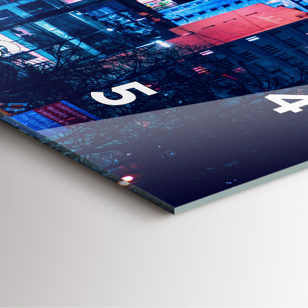 Reloj de pared cuadrado Varsovia de noche