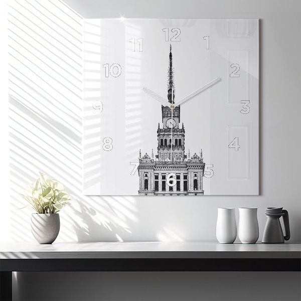 Reloj de pared cuadrado Palacio de la Cultura y la Ciencia