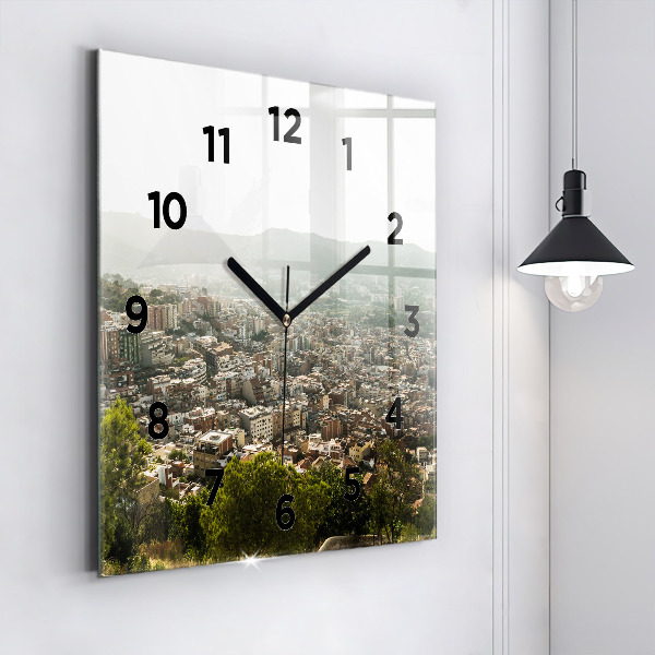 Reloj cuadrado Vista de Montjuic en Barcelona