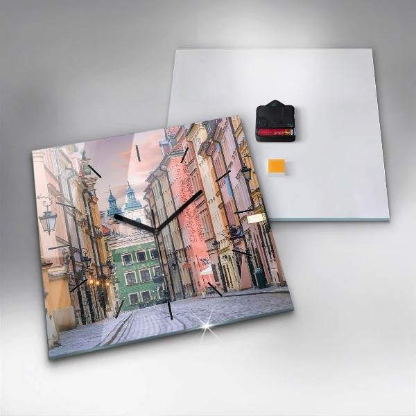 Reloj de pared cuadrado Casco antiguo de Varsovia