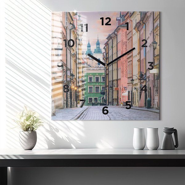Reloj de pared cuadrado Casco antiguo de Varsovia