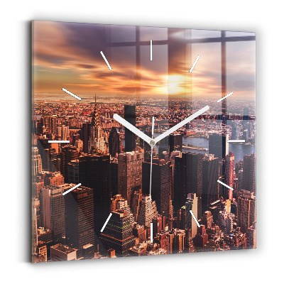 Reloj cuadrado Panorama de la ciudad oeste