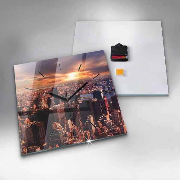 Reloj cuadrado Panorama de la ciudad oeste