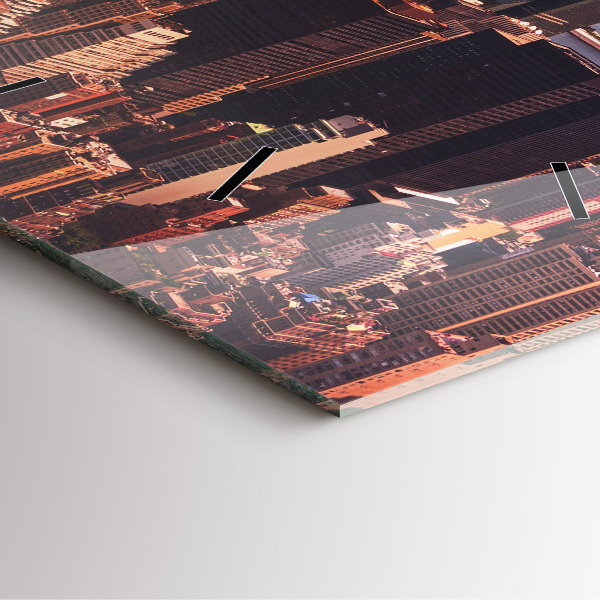 Reloj cuadrado Panorama de la ciudad oeste