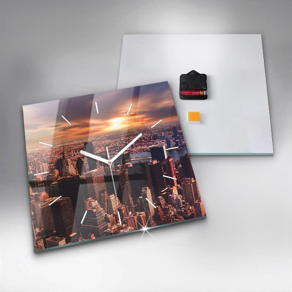 Reloj cuadrado Panorama de la ciudad oeste