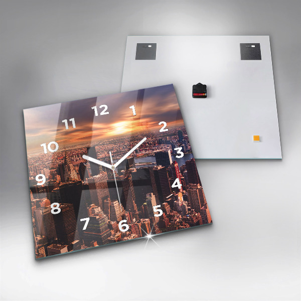 Reloj cuadrado Panorama de la ciudad oeste
