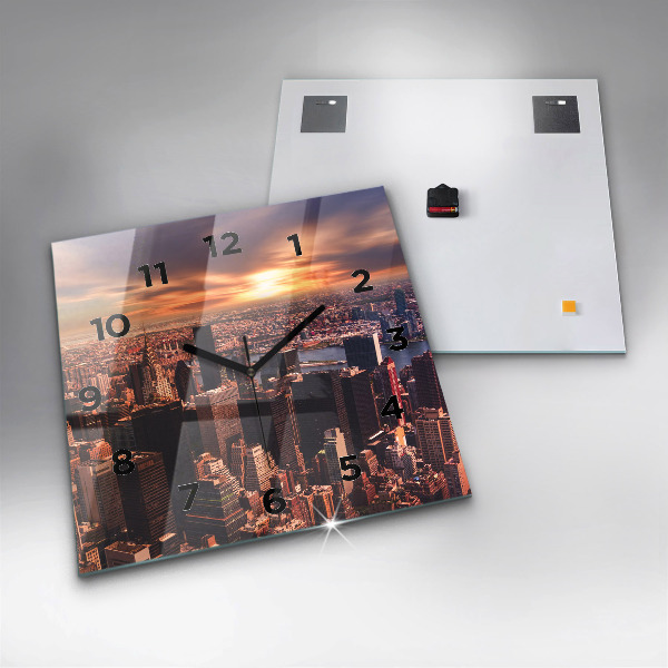 Reloj cuadrado Panorama de la ciudad oeste