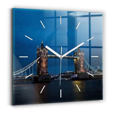Reloj de pared cuadrado Tower Bridge Londres de noche