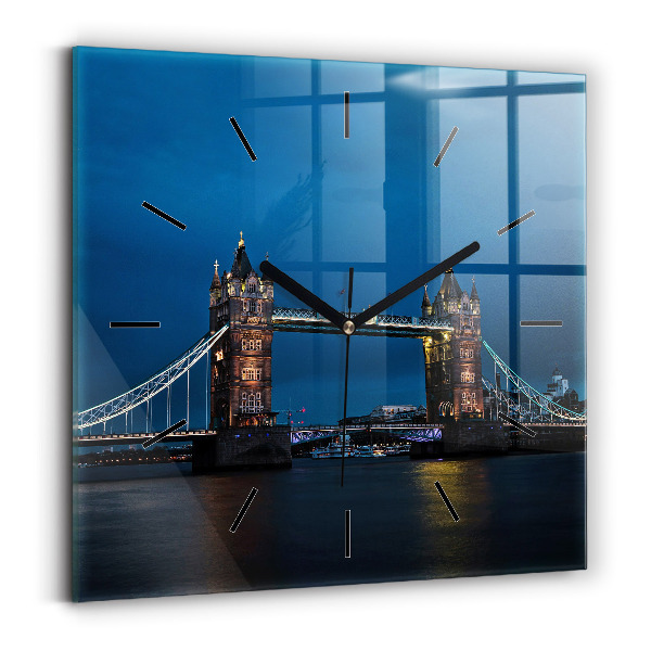 Reloj de pared cuadrado Tower Bridge Londres de noche