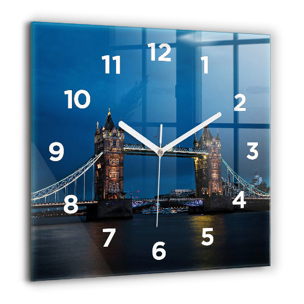 Reloj de pared cuadrado Tower Bridge Londres de noche