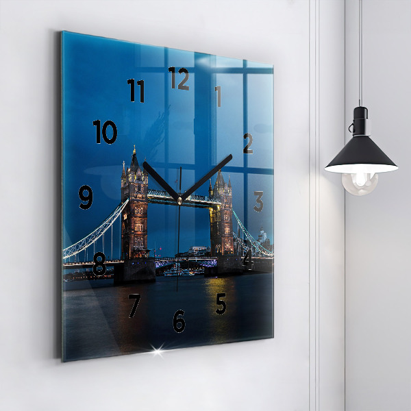 Reloj de pared cuadrado Tower Bridge Londres de noche