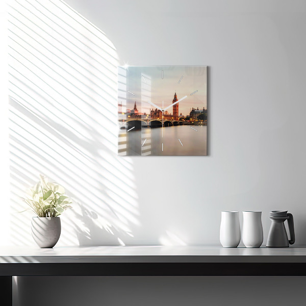 Reloj cuadrado Big Ben, horizonte de Londres