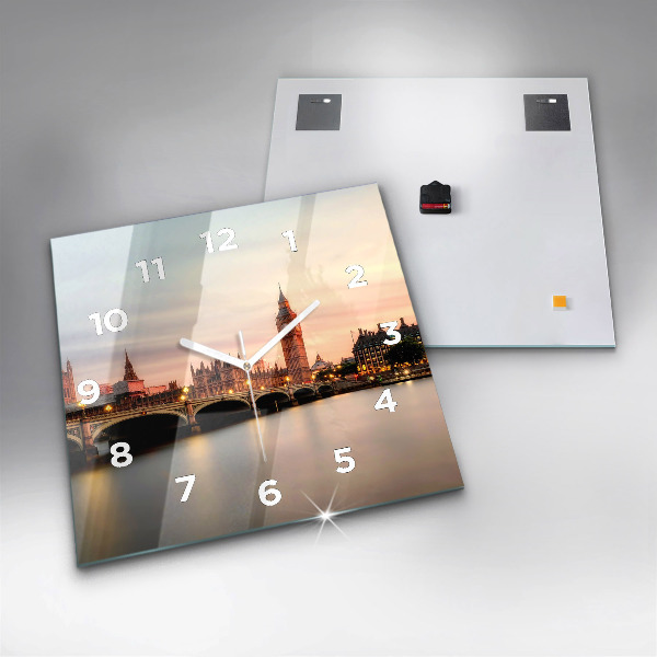 Reloj cuadrado Big Ben, horizonte de Londres