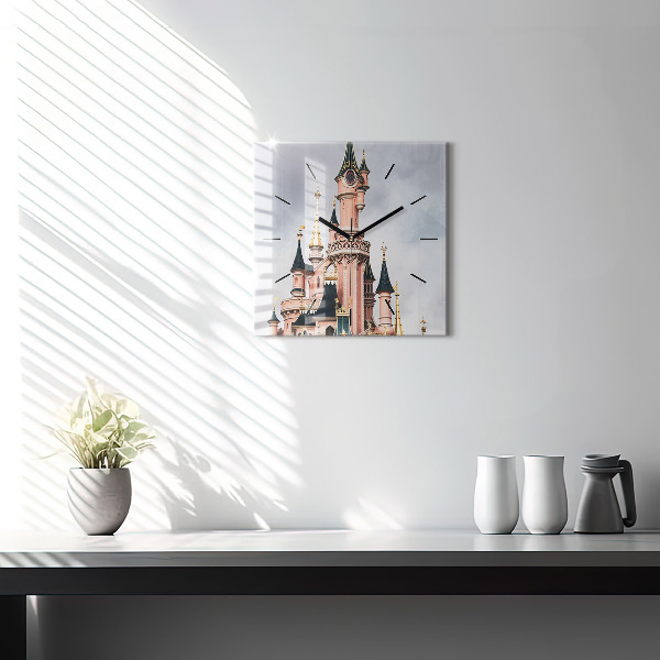 Reloj de pared cuadrado Castillo de Disneyland en París