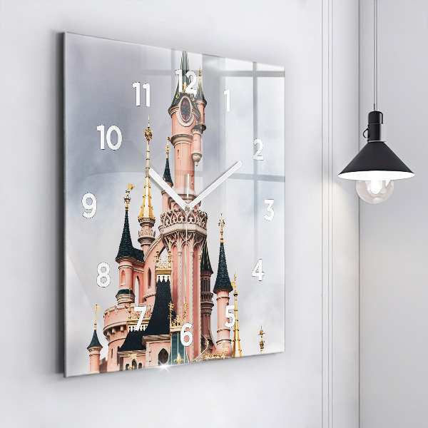 Reloj de pared cuadrado Castillo de Disneyland en París