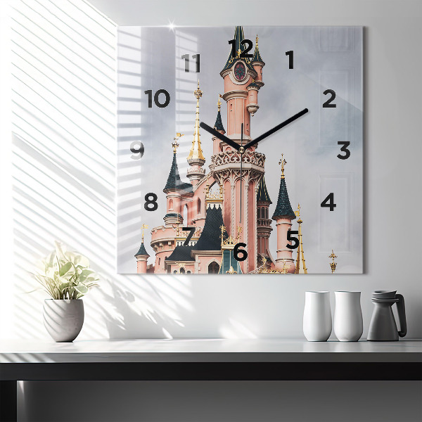 Reloj de pared cuadrado Castillo de Disneyland en París