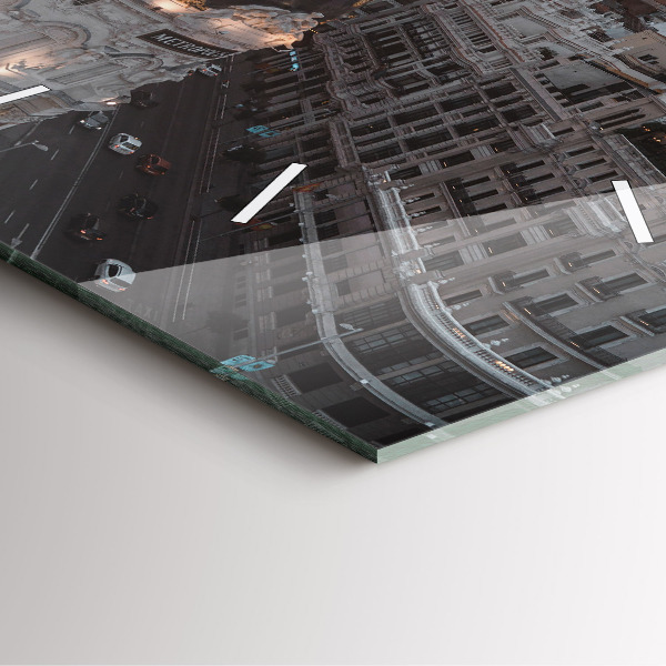 Reloj de pared cuadrado Ciudades al atardecer