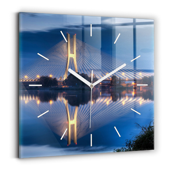 Reloj de pared cuadrado Puente Rędziński Wroclaw