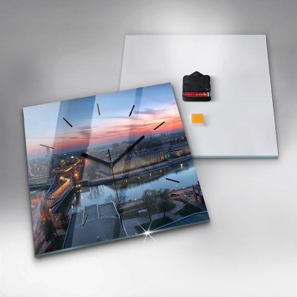 Reloj cuadrado Wrocław desde un dron